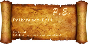Pribinyecz Emil névjegykártya